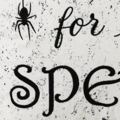 18"x18" 'Come For A Spell' Halloween Square Throw Pillow White/Black - Lush Décor