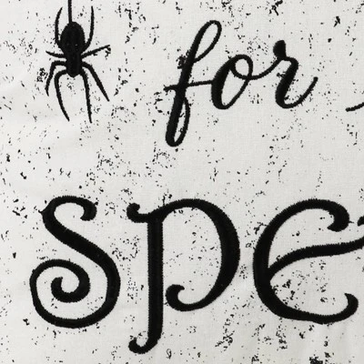 18"x18" 'Come For A Spell' Halloween Square Throw Pillow White/Black - Lush Décor 1 18"x18" 'Come For A Spell' Halloween Square Throw Pillow White/Black - Lush Décor