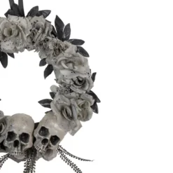 Northlight Double Skull And Gray Roses Halloween Wreath, 16-Inch, Unlit -EEK! Deals Store GUEST 0c48446c 21f9 493e 9611 5b7b1c4251ee