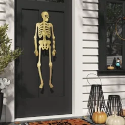 45" Halloween Metal Posable Skeleton Gold - Threshold™