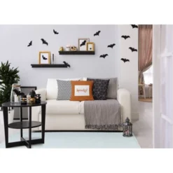 16"x16" Halloween Spooky Ticking Square Throw Pillow - E By Design -EEK! Deals Store GUEST 0e57c45f 130b 4b64 9283 ed8470708eb1