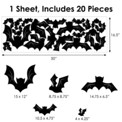 Big Dot Of Happiness Black Bats - Peel And Stick Halloween Vinyl Wall Art Stickers - Wall Decals - Set Of 20 -EEK! Deals Store GUEST 10daf3ef 28df 4389 ae15 a54330d67a2b