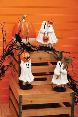 Gallerie II 7" Kid Ghost With Trick-or-Treat Sign Halloween Figure Decoration 3 Gallerie II 7" Kid Ghost With Trick-or-Treat Sign Halloween Figure Decoration - Image 3
