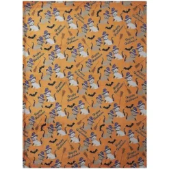 Kate Aurora Oversized Halloween Orange Spooky Cats & Broomstick Ultra Soft & Plush Accent Throw Blanket - 50 In. W X 70 In. L -EEK! Deals Store GUEST 20b57e64 9ba7 4eb5 aae8 79a3c27e77f1