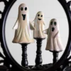 Transpac Dolomite 12.25 In. Off-White Halloween Slim Ghosts Set Of 3