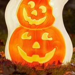 Union Products 56480 60-Watt Light Up Ghost And Pumpkin Halloween Outdoor Garden Statue Decoration Made From Blow-Molded Plastic, White/Orange -EEK! Deals Store GUEST 27f70d9c aa51 40d8 9e4d 42eac6b1ba13