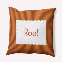 16"x16" Halloween Boo Ticking Square Throw Pillow - E By Design -EEK! Deals Store GUEST 2ad93320 79e6 4ff4 a7d4 0f1be8172c76