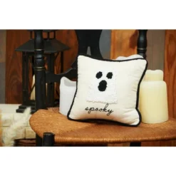 C&F Home 8" X 8" Spooky Halloween Ghost French Knot Throw Pillow -EEK! Deals Store GUEST 2d27434f 995a 4ebf be3d 14a759a98ea5