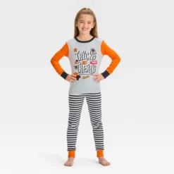 Girls' Hershey's No Tricks Just Treats Halloween Long Sleeve 2pc Pajama Set - Gray/Orange -EEK! Deals Store GUEST 2e5c93f9 2163 4120 ae2d 65d4a0855571