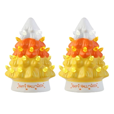 Mr. Halloween Nostalgic Ceramic LED Halloween Tree 5.4" - Set Of 2 6 Mr. Halloween Nostalgic Ceramic LED Halloween Tree 5.4" - Set Of 2 - Image 6
