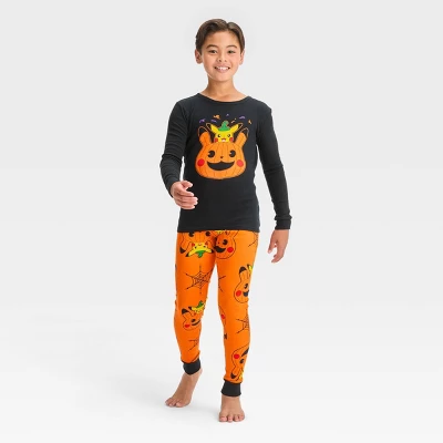 POKEMON Boys' Pokémon Pikachu Halloween 2pc Long Sleeve Pajama Set - Black/Orange 2 POKEMON Boys' Pokémon Pikachu Halloween 2pc Long Sleeve Pajama Set - Black/Orange - Image 2