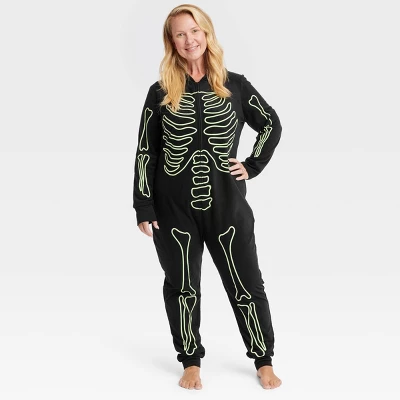 Women's Glow-In-The-Dark Skeleton Halloween Matching Family Union Suit - Hyde & EEK! Boutique™ Black 4 Women's Glow-In-The-Dark Skeleton Halloween Matching Family Union Suit - Hyde & EEK! Boutique™ Black - Image 4