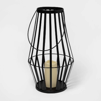 18" Light Up Metal Slat Black Halloween Decorative Lantern - Hyde & EEK! Boutique™ 2 18" Light Up Metal Slat Black Halloween Decorative Lantern - Hyde & EEK! Boutique™ - Image 2