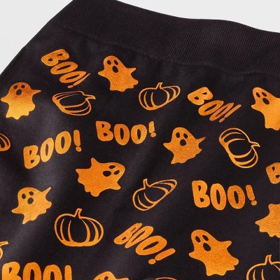 Women's Foil Printed "Boo!" Halloween Seamless Fleece Lined Leggings - Hyde & EEK! Boutique™ Black/Orange 3 Women's Foil Printed "Boo!" Halloween Seamless Fleece Lined Leggings - Hyde & EEK! Boutique™ Black/Orange - Image 3