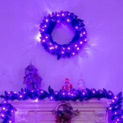 Costway 24inch Pre-lit Christmas Halloween Wreath Black W/ 35 Purple LED Lights 17 Costway 24inch Pre-lit Christmas Halloween Wreath Black W/ 35 Purple LED Lights -EEK! Deals Store GUEST 4eb79c5b 07d1 4a54 83c0 253d6ec48a7a
