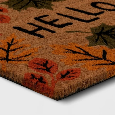 1'2"x2'6" 'Hello Fall' Leaves Coir Halloween Doormat - Hyde & EEK! Boutique™ 2 1'2"x2'6" 'Hello Fall' Leaves Coir Halloween Doormat - Hyde & EEK! Boutique™ - Image 2