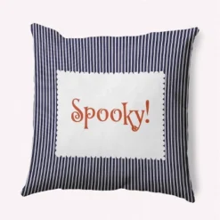 16"x16" Halloween Spooky Ticking Square Throw Pillow - E By Design -EEK! Deals Store GUEST 58202d3c 4155 4589 b07c 89f5fbe86675