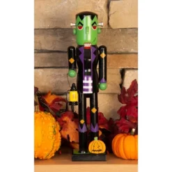 MasterPieces Holiday - Frankenstein 12 Inch Traditional Wooden Nutcracker - Hand Painted Halloween Décor