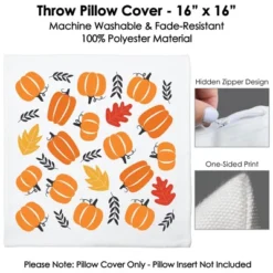 Big Dot Of Happiness Fall Pumpkin - Halloween Or Thanksgiving Party Home Decorative Canvas Cushion Case - Throw Pillow Cover - 16 X 16 Inches -EEK! Deals Store GUEST 5b9edb4b 8b7a 487b a2e9 d30c3076fac4