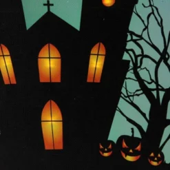 Northlight 23.5" Halloween Prelit LED Church In Cemetery Canvas Wall Art - Teal Blue/Black -EEK! Deals Store GUEST 6017c8dc 9d7c 4439 9b87 acc7ef24a2f8