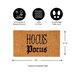 Evergreen 16 X 28 Halloween Greeting Coir Mat, Hocus Pocus For Indoor And Outdoor Decor