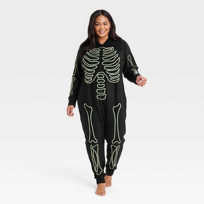 Women's Glow-In-The-Dark Skeleton Halloween Matching Family Union Suit - Hyde & EEK! Boutique™ Black 5 Women's Glow-In-The-Dark Skeleton Halloween Matching Family Union Suit - Hyde & EEK! Boutique™ Black - Image 5