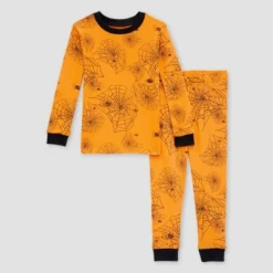 Burt's Bees Baby® Boys' Halloween Spider Webs Pajama Set - Orange/Black -EEK! Deals Store GUEST 652a38cc 636c 4e41 8ebc 8ec61999a4a4
