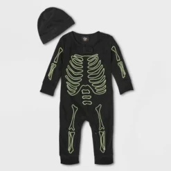 Baby Glow-In-The-Dark Skeleton Halloween Matching Family Footed Pajamas - Hyde And EEK! Boutique™ Black -EEK! Deals Store GUEST 68981259 6b38 4556 8318 c6c92a46a232