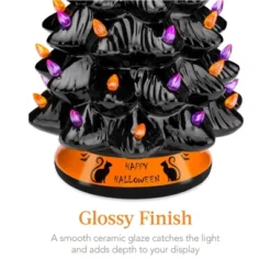 Best Choice Products 15in Pre-Lit Ceramic Tabletop Halloween Tree, Holiday Decoration W/ Orange & Purple Bulb Lights -EEK! Deals Store GUEST 809ac267 e218 4d93 b471 fac68e750918