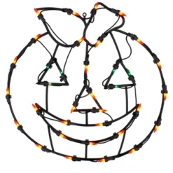 Northlight 14" Jack-O-Lantern Double Sided Halloween Window Silhouette Decoration - Orange/Green