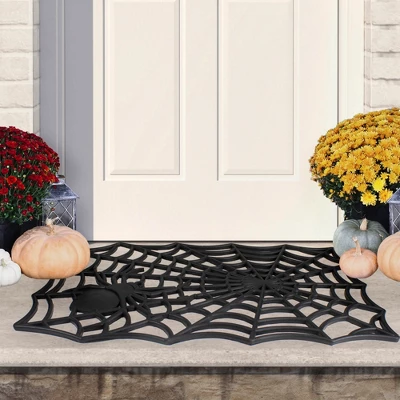 Northlight Black Spider Web Rectangular Halloween Doormat 18" X 30" 1 Northlight Black Spider Web Rectangular Halloween Doormat 18" X 30"