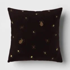 Beaded And Embroidered Spider Cotton Velvet Square Halloween Throw Pillow Gold/Black - Threshold™ -EEK! Deals Store GUEST 891d3cbe 0901 4273 a738 eb8b67384ac9
