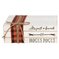 Transpac Wood 8.5 In. Multicolored Halloween Book Stack