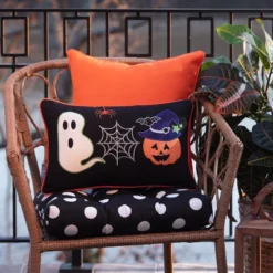 11.5"x18.5" Indoor Halloween Boo Friends Black Rectangular Throw Pillow - Pillow Perfect -EEK! Deals Store GUEST 93b5a84d 7c9d 4e9e b574 70260c2d9820 1
