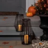 18" Light Up Metal Slat Black Halloween Decorative Lantern - Hyde & EEK! Boutique™