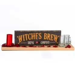 National Tree Company 24" Halloween "Witches Brew" Wood Wall Sign -EEK! Deals Store GUEST 9d9678e3 b41b 4065 8225 a6bba4d45c79