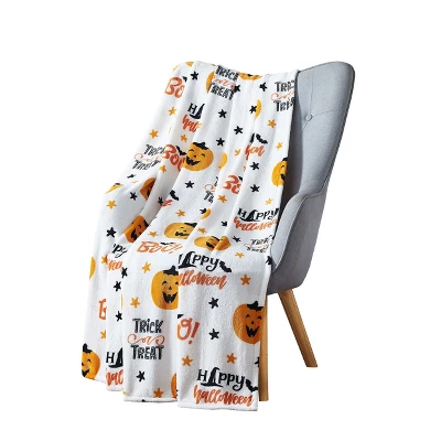 Kate Aurora Halloween Trick Or Treat Happy Pumpkins Ultra Soft & Plush Oversized Accent Throw Blanket - 50 In. W X 70 In. L 1 Kate Aurora Halloween Trick Or Treat Happy Pumpkins Ultra Soft & Plush Oversized Accent Throw Blanket - 50 In. W X 70 In. L