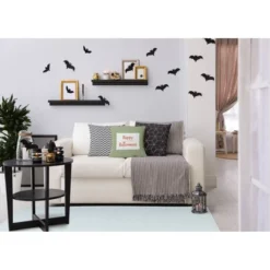 16"x16" 'Happy Halloween' Ticking Square Throw Pillow - E By Design -EEK! Deals Store GUEST a727fd21 df00 4b10 882a 5f4455e41dbd