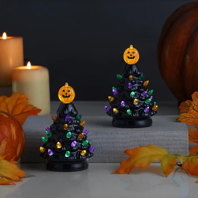 Mr. Halloween Nostalgic Ceramic LED Halloween Tree 5.4" - Set Of 2 7 Mr. Halloween Nostalgic Ceramic LED Halloween Tree 5.4" - Set Of 2 - Image 7