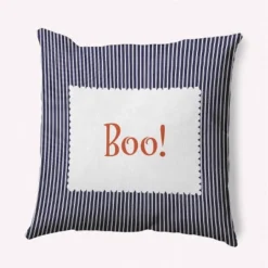 16"x16" Halloween Boo Ticking Square Throw Pillow - E By Design -EEK! Deals Store GUEST aaf888e8 37ff 4128 bc68 557382f75ff4