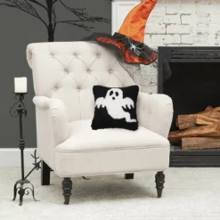 C&F Home 8" X 8" Spooky Ghost Hooked Petite Halloween Throw Pillow -EEK! Deals Store GUEST b713d346 8ecf 4da2 8990 fb6aa1ce09ef