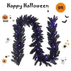 Costway 9ft Pre-lit Christmas Halloween Garland Black W/ 50 Purple LED Lights 11 Costway 9ft Pre-lit Christmas Halloween Garland Black W/ 50 Purple LED Lights -EEK! Deals Store GUEST ba032631 ea21 447a 8b06 2b7e197009e6
