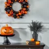 Festival Of Frights Pumpkin Orange And Black Shatterproof Halloween Wreath - Hyde & EEK! Boutique™