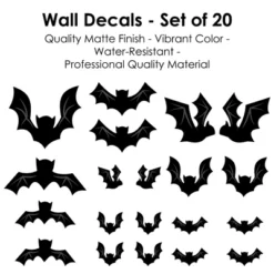 Big Dot Of Happiness Black Bats - Peel And Stick Halloween Vinyl Wall Art Stickers - Wall Decals - Set Of 20 -EEK! Deals Store GUEST c593b995 fb9f 41bf 8af9 a30a3f35305f