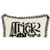 C&F Home 18" X 18" Trick Treat Black And White Embroidered Throw Halloween Pillow