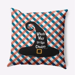 16"x16" Halloween Witch Way To The Candy Square Throw Pillow - E By Design -EEK! Deals Store GUEST d44dd403 00ec 4568 9fed d344ec530abb