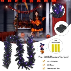 Costway 9ft Pre-lit Christmas Halloween Garland Black W/ 50 Purple LED Lights 15 Costway 9ft Pre-lit Christmas Halloween Garland Black W/ 50 Purple LED Lights -EEK! Deals Store GUEST dc2dae97 d0e4 458a 82a2 005518f0bf85