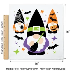 Big Dot Of Happiness Halloween Gnomes - Spooky Fall Party Home Decorative Canvas Cushion Case - Throw Pillow Cover - 16 X 16 Inches -EEK! Deals Store GUEST e10bc667 af10 43a0 8b73 4903ce1b8b79