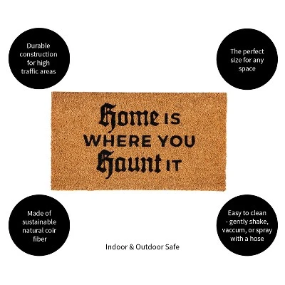 Evergreen 16 X 28 Halloween Greeting Coir Mat, Home Is Where You Haunt It For Indoor And Outdoor Decor 2 Evergreen 16 X 28 Halloween Greeting Coir Mat, Home Is Where You Haunt It For Indoor And Outdoor Decor - Image 2