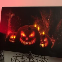 Northlight LED Lighted Jack-O-Lanterns In A Cemetery Halloween Canvas Wall Art 23.5" X 15.5" -EEK! Deals Store GUEST e5677205 55ac 463e 9c2d c855be4a6e3d